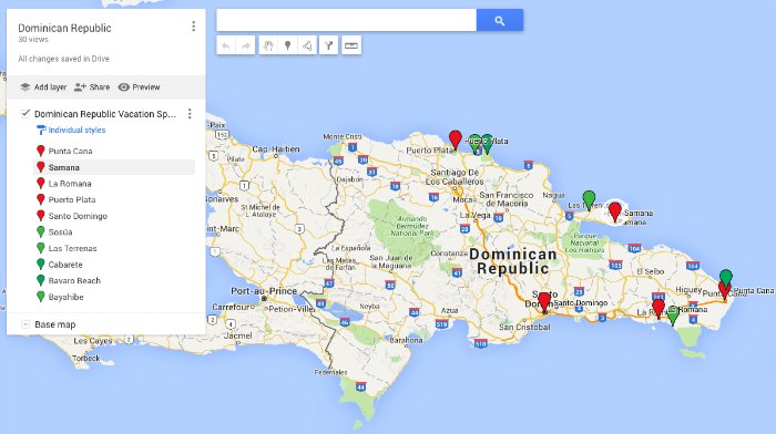 dominican republic vacation destinations map