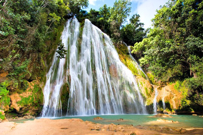 El Limon Waterfall in Samana, Dominican Republic
