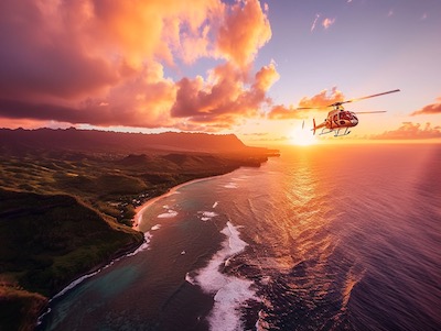Helicopter Tour on Oahu: North Shore Sunset Spectacular