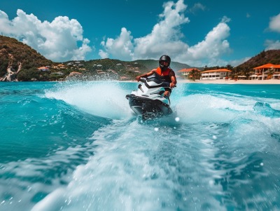 Jet skiing in St. Martin