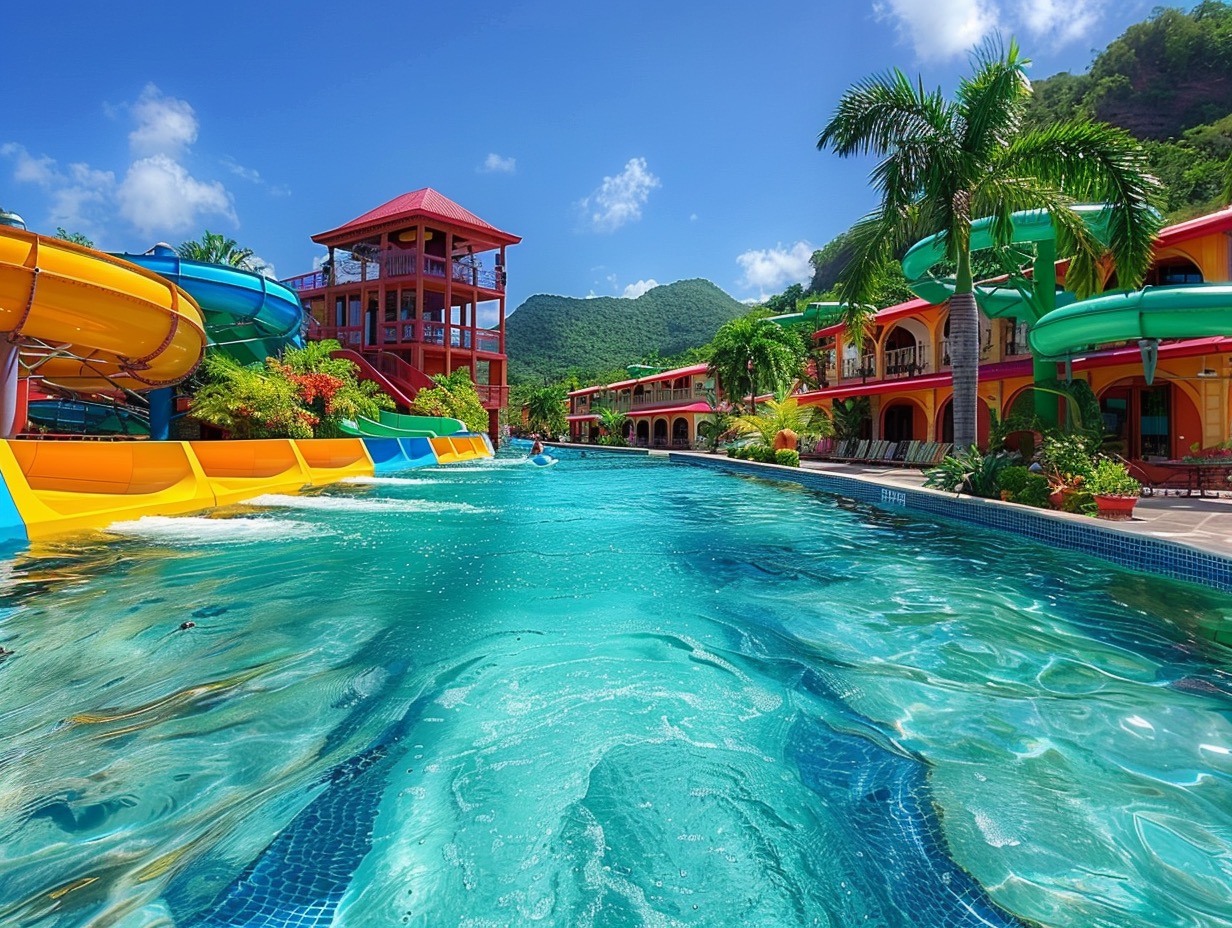 Splash Island Water Park in St. Lucia
