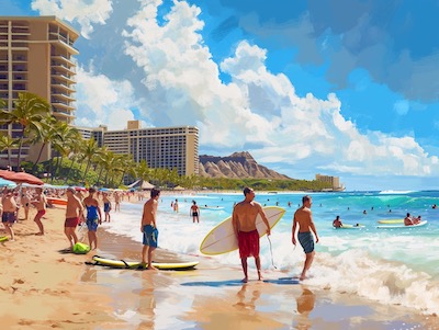 Surfing Lessons on Waikiki Beach