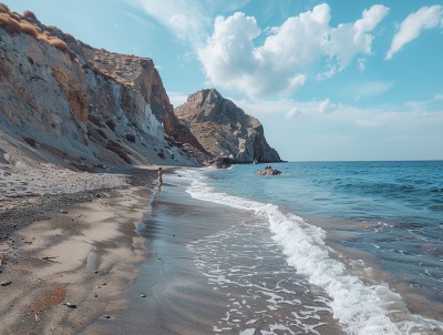 white beach santorini