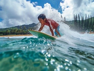 North Shore Surfing Lesson at Haleiwa Beach Park in Oahu