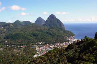 The Pitons in st. Lucia
